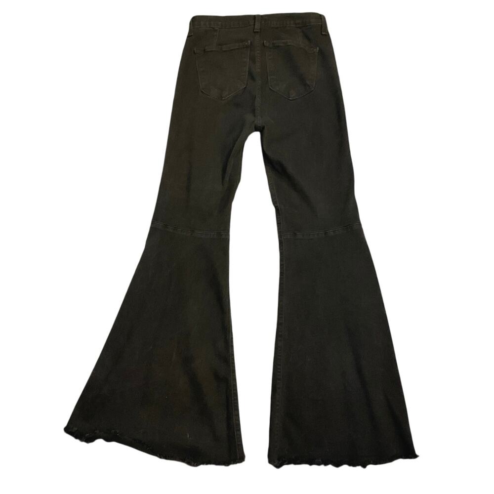 Judy Blue Super Flare Jeans Womens 11/30 Black High Rise Raw Hem Made USA - Picture 3 of 8